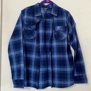 NWOT Eddie Bauer Blue Plaid Button Down Size M